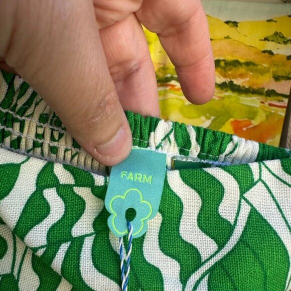 FARM Rio Green and White Pleated Maxi Dress - Picture 2 of 10